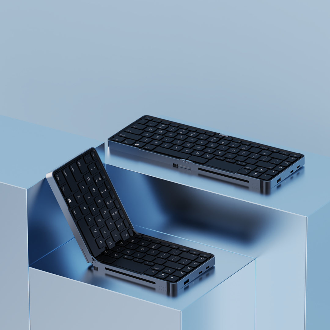 折りたたみキーボード付きモバイルオールインワンミニPC